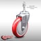 Service Caster 5 Inch SS Red Polyurethane Wheel Swivel 10mm Threaded Stem Caster SCC SCC-SSTS20S514-PPUB-RED-M1015 - alternate 1